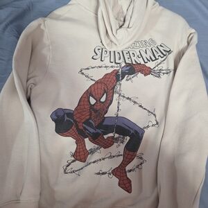 Marvel Spider-Man Cream Hoodie Size Small